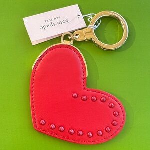 Kate Spade Red Heart Keychain with Gold Accents